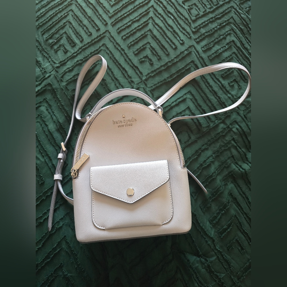 Kate Spade Light Grey Gray Mini Backpack